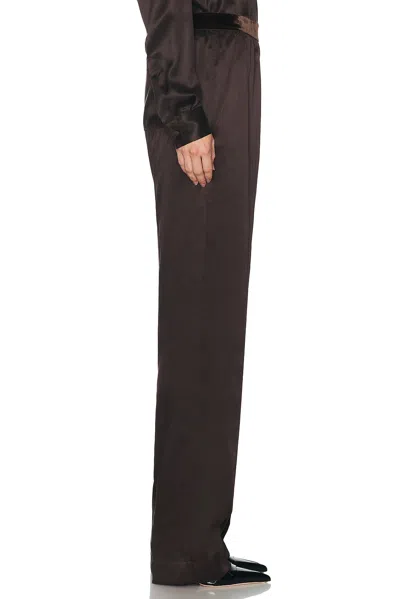 Tom Ford Silk Satin Straight Leg Pant In Black