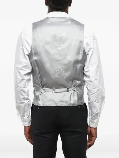 Corneliani Double-breasted Silk Waistcoat In Neutral