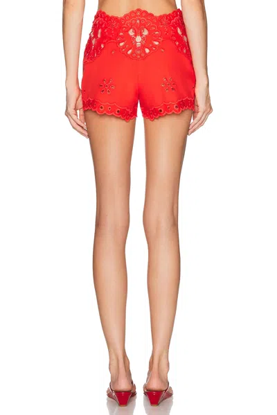 Retroféte Caliane Broderie Anglaise Shorts In Red