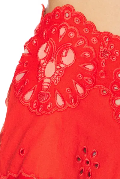 Retroféte Caliane Broderie Anglaise Shorts In Red