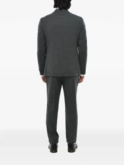 Corneliani Single-breasted Checked Suit In Gray