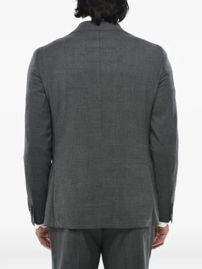 Corneliani Single-breasted Checked Suit In Gray