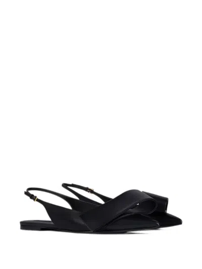 Givenchy Black Twisted Ribbon Slingback Ballerina Flats In Black