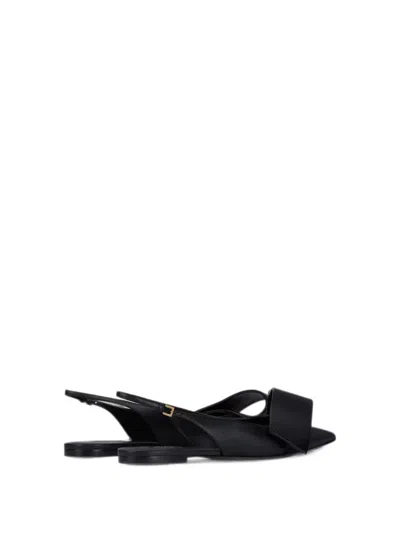 Givenchy Black Twisted Ribbon Slingback Ballerina Flats In Black