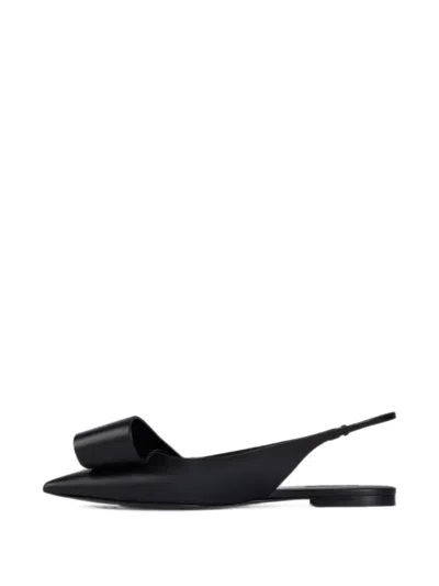 Givenchy Black Twisted Ribbon Slingback Ballerina Flats In Black