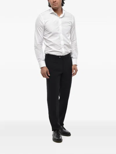 Corneliani Virgin Wool Trousers In Black