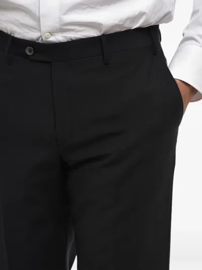 Corneliani Virgin Wool Trousers In Black
