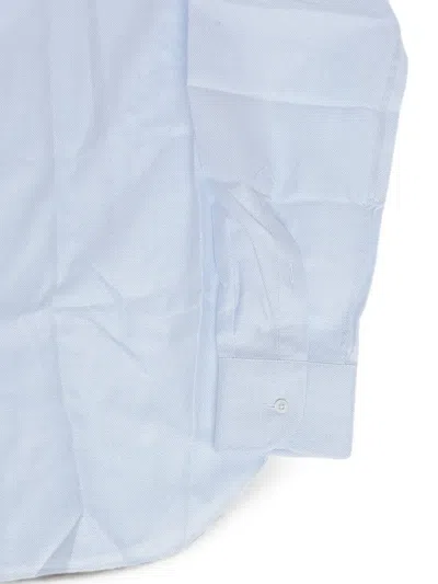 Corneliani Wave-pattern French-collar Shirt In Blue