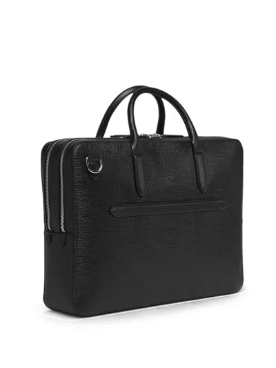 Smythson 크로스 그레인 브리프 케이스 In Black