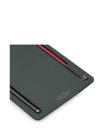Smythson 파나마 멀티 지퍼 케이스 In Gray