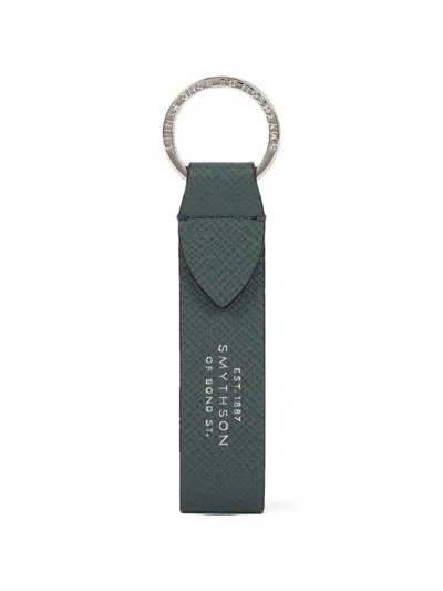 Smythson 파나마 레더 키링 In Green