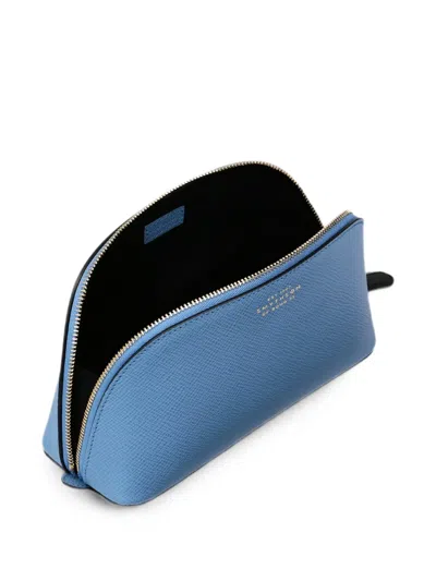 Smythson 파나마 메이크업 케이스 In Blue
