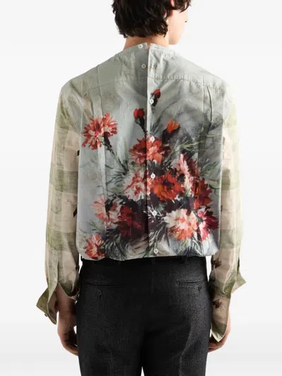 Prada Printed Cotton Shirt In Multi