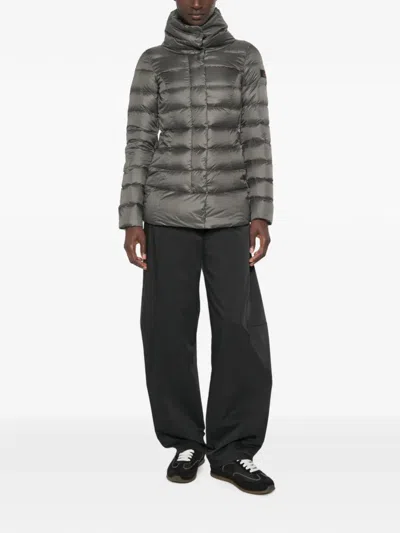 Peuterey Quilted High-neck Jacket In Gray