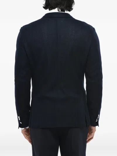 Corneliani Textured Double-breasted Blazer In Black