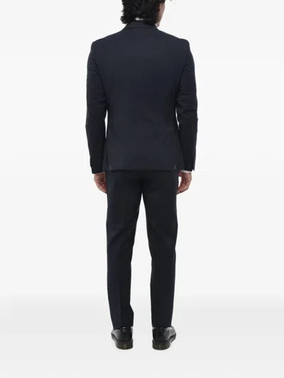 Corneliani Single-breasted Flap-pocket Suit In Blue