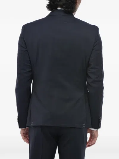 Corneliani Single-breasted Flap-pocket Suit In Blue