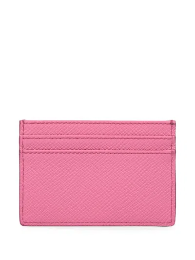 Smythson 레더 카드홀더 In Pink