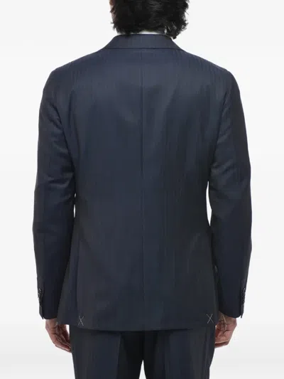 Corneliani Single-breasted Patch-pocket Suit In Blue