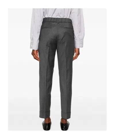 Berwich Alice Pressed-crease Turn-up Trousers In Gray