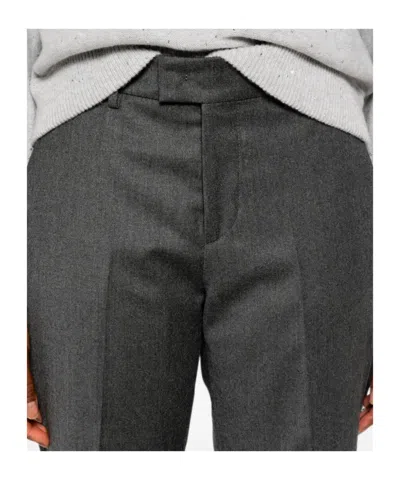 Berwich Alice Pressed-crease Turn-up Trousers In Gray