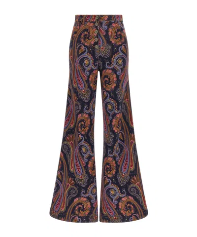 Etro Paisley-print Flared Jeans In Multi