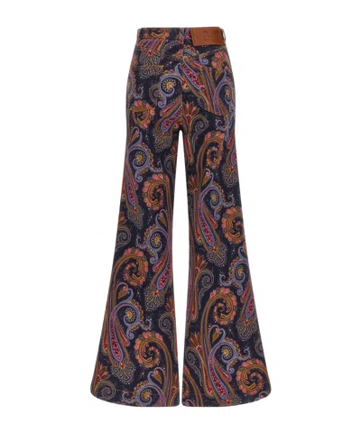 Etro Paisley-print Flared Jeans In Multi