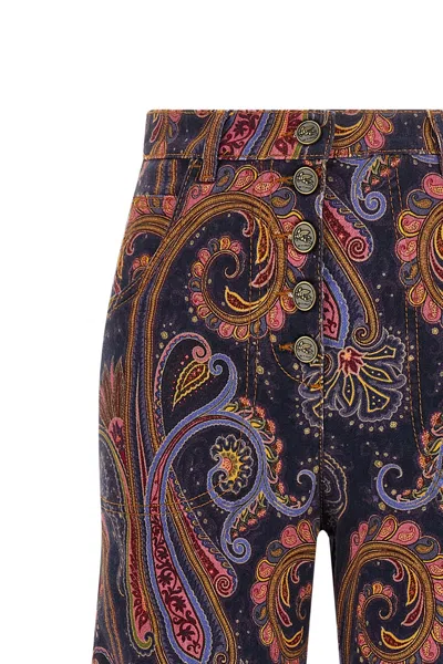 Etro Paisley-print Flared Jeans In Multi
