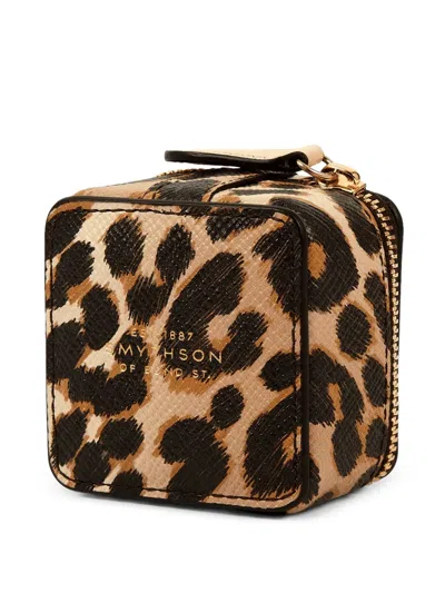 Smythson Leopard-print Leather Trinket Case In Multi