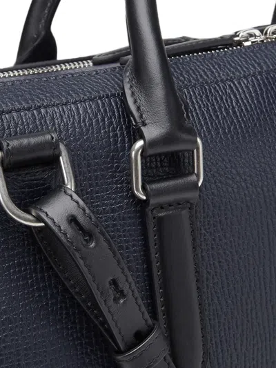 Smythson Large Briefcase With Zip Front In Ludlow In Black