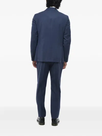 Corneliani Single-breasted Flap-pocket Suit In Blue