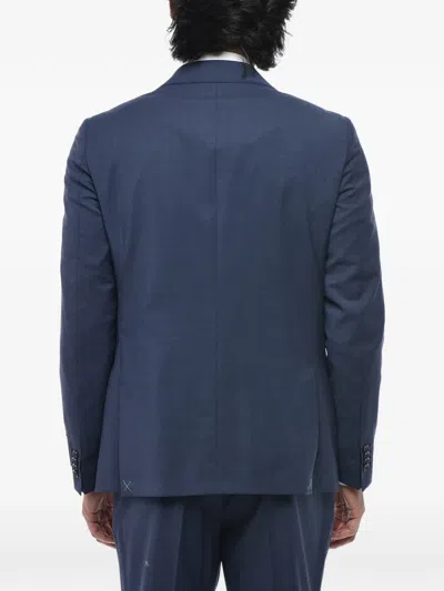 Corneliani Single-breasted Flap-pocket Suit In Blue