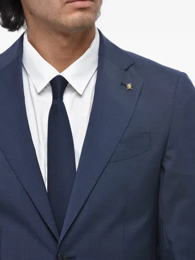 Corneliani Single-breasted Flap-pocket Suit In Blue