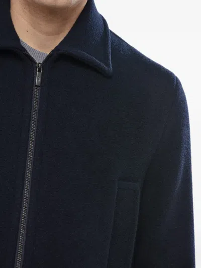Corneliani Zip-up Four-pocket Coat In Blue