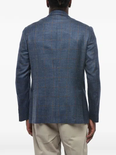 Corneliani Gate Windowpane-pattern Blazer In Blue