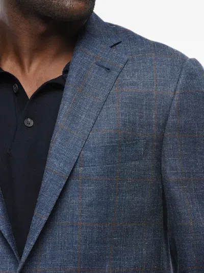 Corneliani Gate Windowpane-pattern Blazer In Blue