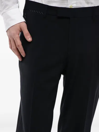 Corneliani Pressed-crease Tailored Trousers In Black