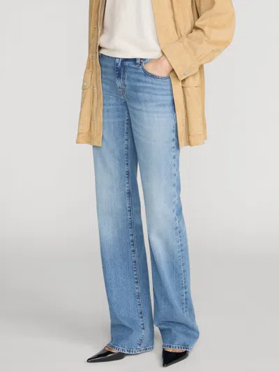 Frame Belt-loop Jeans In Blue
