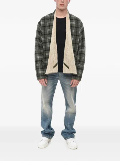 Greg Lauren Reversible Checked Overshirt In Multi