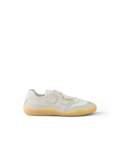 Prada Speedrock Technical Mesh And Leather Sneakers In Black
