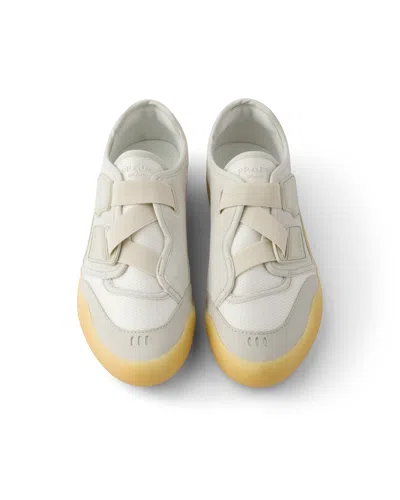 Prada Speedrock Technical Mesh And Leather Sneakers In Black