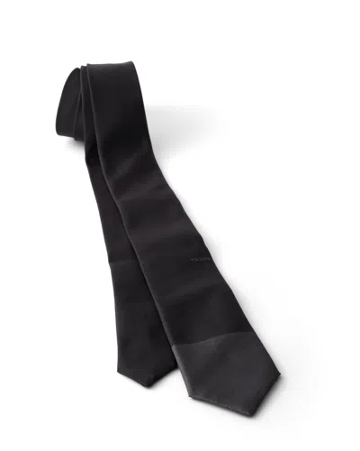 Prada Silk Tie In Black