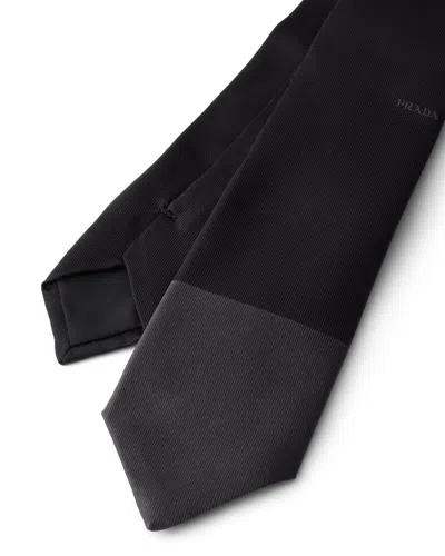 Prada Silk Tie In Black