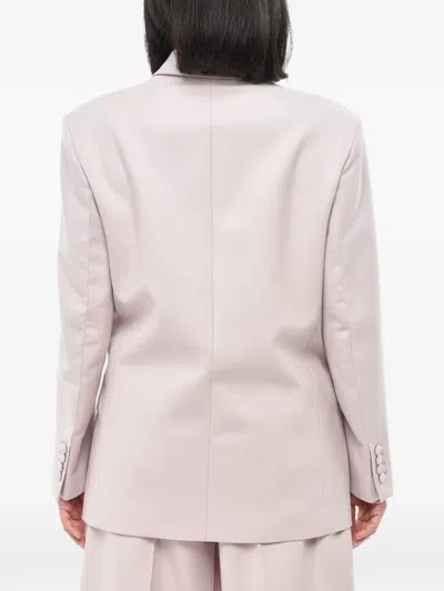 Super Blond Double-breasted Oversized Blazer In Neutral