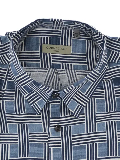 Corneliani Circle Basketweave-pattern Shirt In Gray