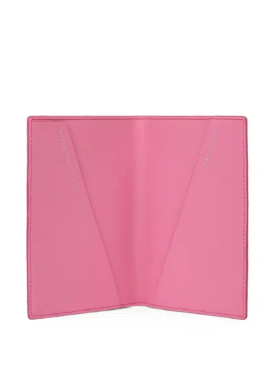 Smythson 파나마 크로스 그레인 여권 커버 In Pink