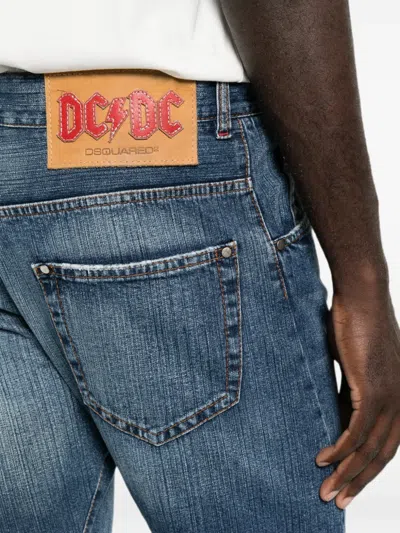 Pre-owned Dsquared2 2000s Distressed Slim-fit Jeans In Blue