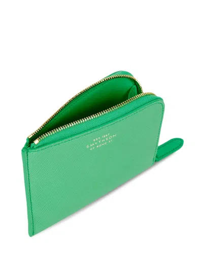Smythson 레더 지갑 In Green