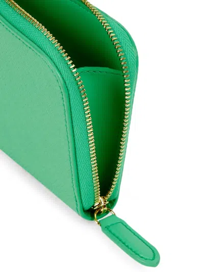 Smythson 레더 지갑 In Green