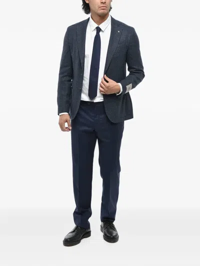 Corneliani Single-breasted Patch-pocket Blazer In Blue